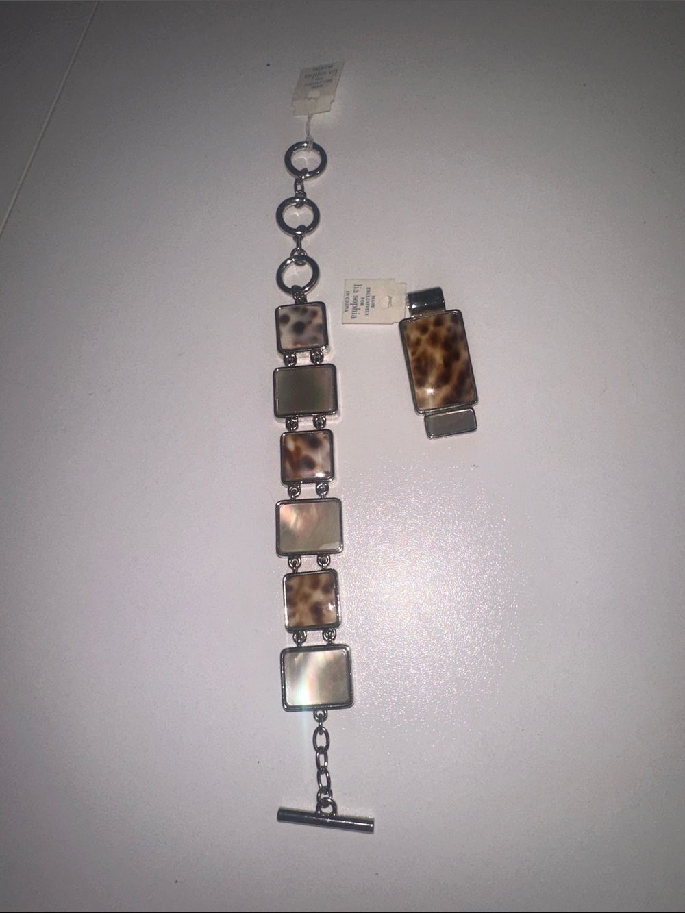 Lia Sophia Bracelet and necklace slide set Brown Tortoiseshell